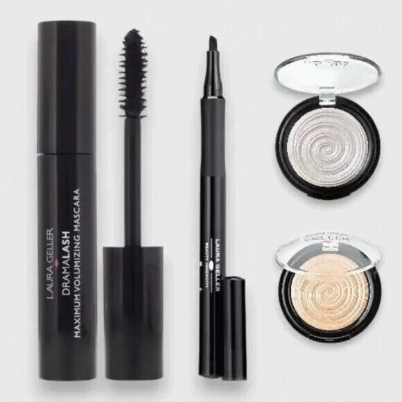 Laura Geller Other - Laura Geller DramaLASH Mascara, Eyeliner, Eyeshadow/Illuminator 4-PIECE SET!
